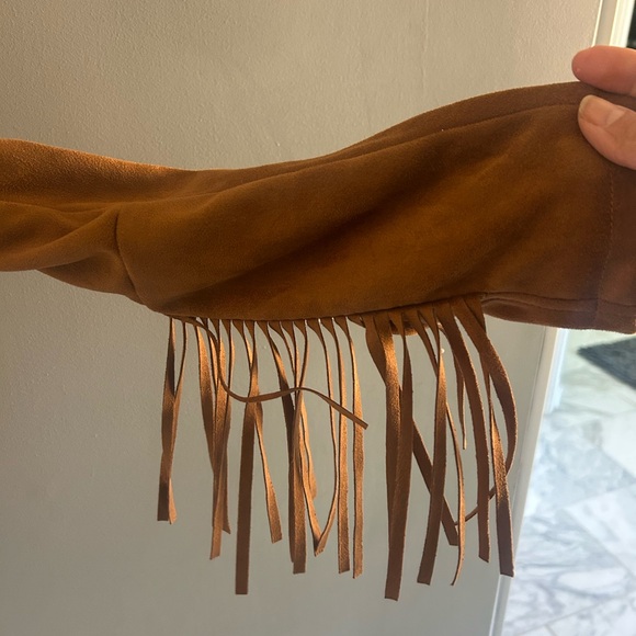 BNWT Rachel Roy Brown Suede Fringe Jacket size M - Picture 6 of 10